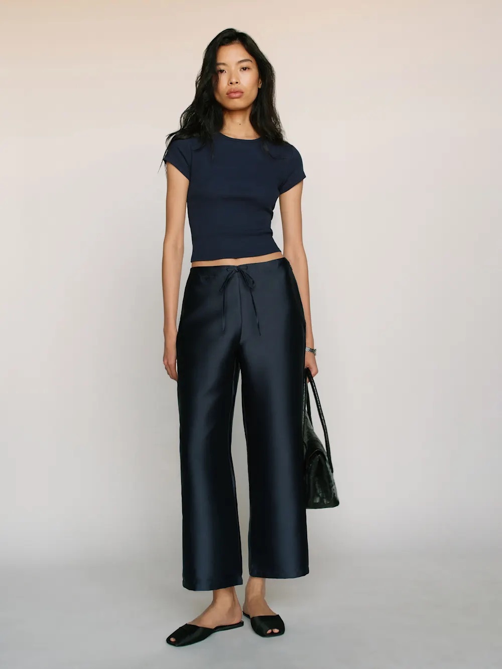 Reformation Olina Satin Crop Pant